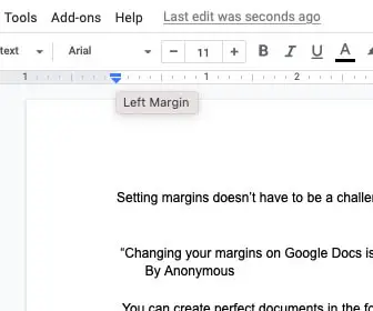 How to change margins in Google Docs