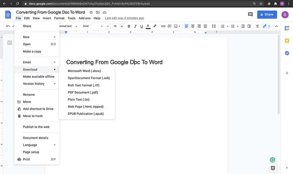 How to convert Word Doc to a Google Doc