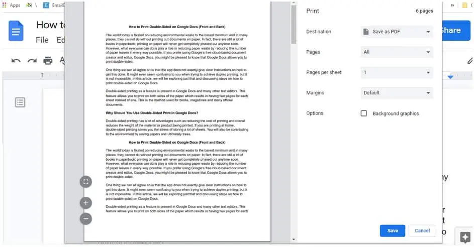 How to print double sided on Google Docs (front and back)