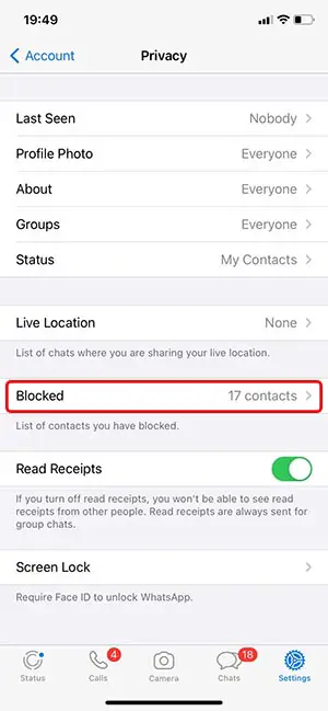 What happens when you block someone on WhatsApp