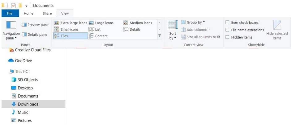 Change default folder view in Windows 10