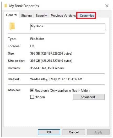 Change default folder view in Windows 10 