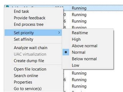 How to set a program to high priority in Windows 10