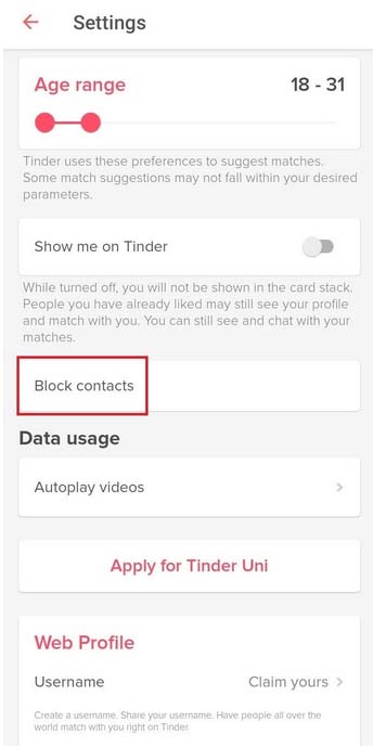 How to block someone on Tinder