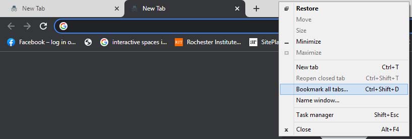 Saving tabs in Chrome explained