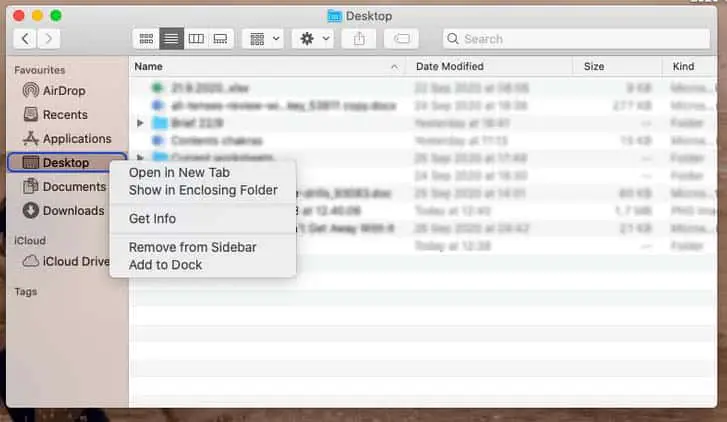 How to add Desktop to Favorites on a MacBook