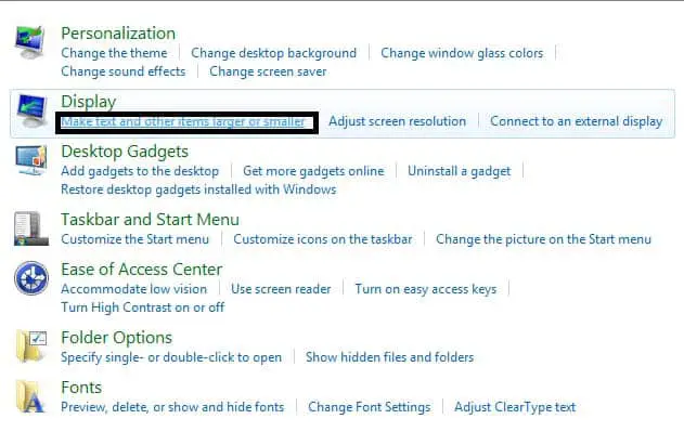 How to change font size in bookmarks toolbar Chrome