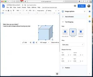 how to create shapes on google docs