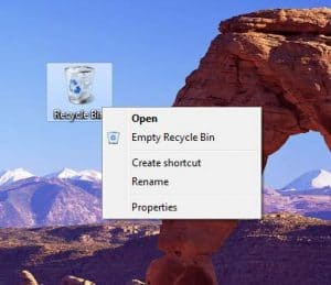 empty recycle bin windows 8