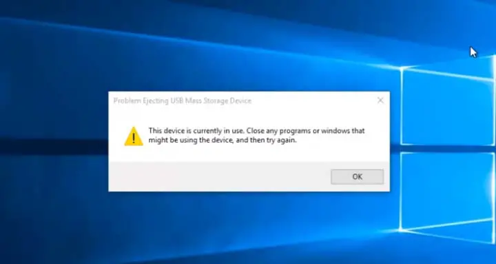 cant eject mass storage device windows 10