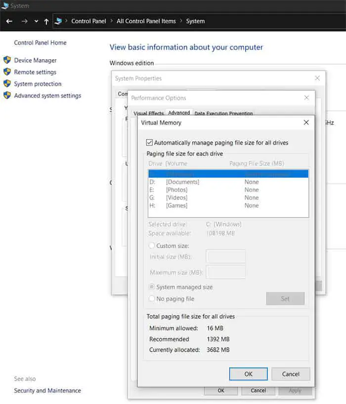 How to use hard drive as RAM on Windows 10