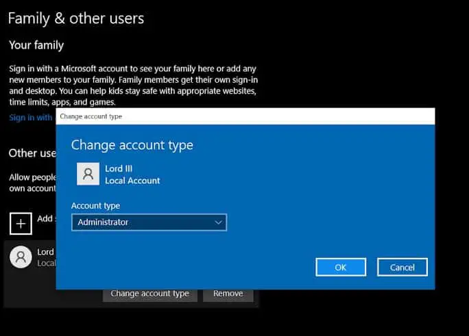 create a new user account folder on windows 10