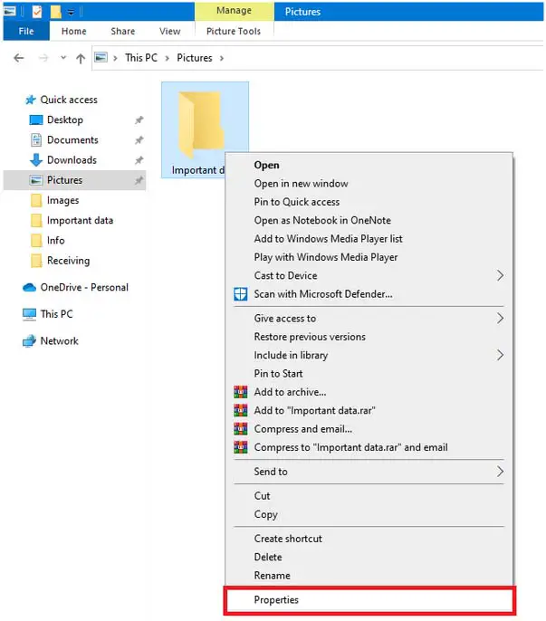 How to lock a folder in Windows 10 